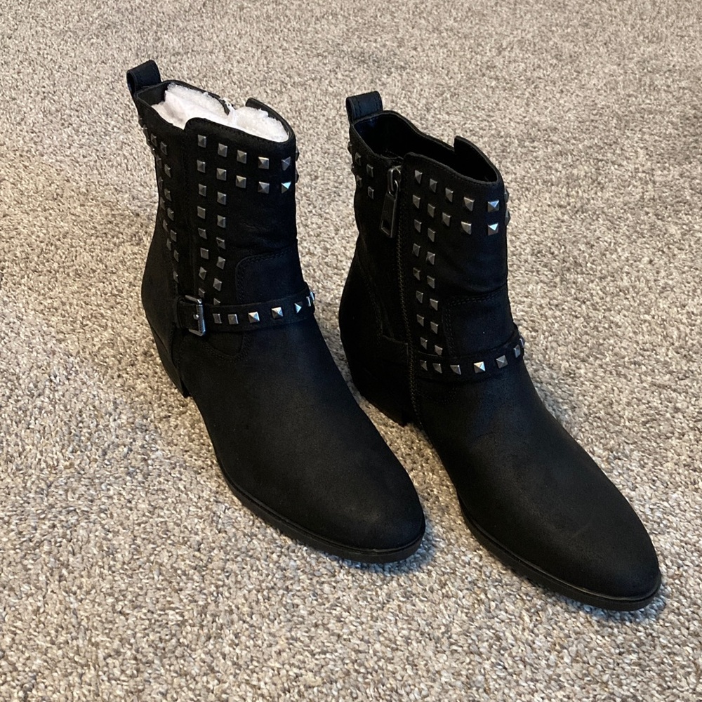 New Ralph Lauren Studded Black Ankle Boots